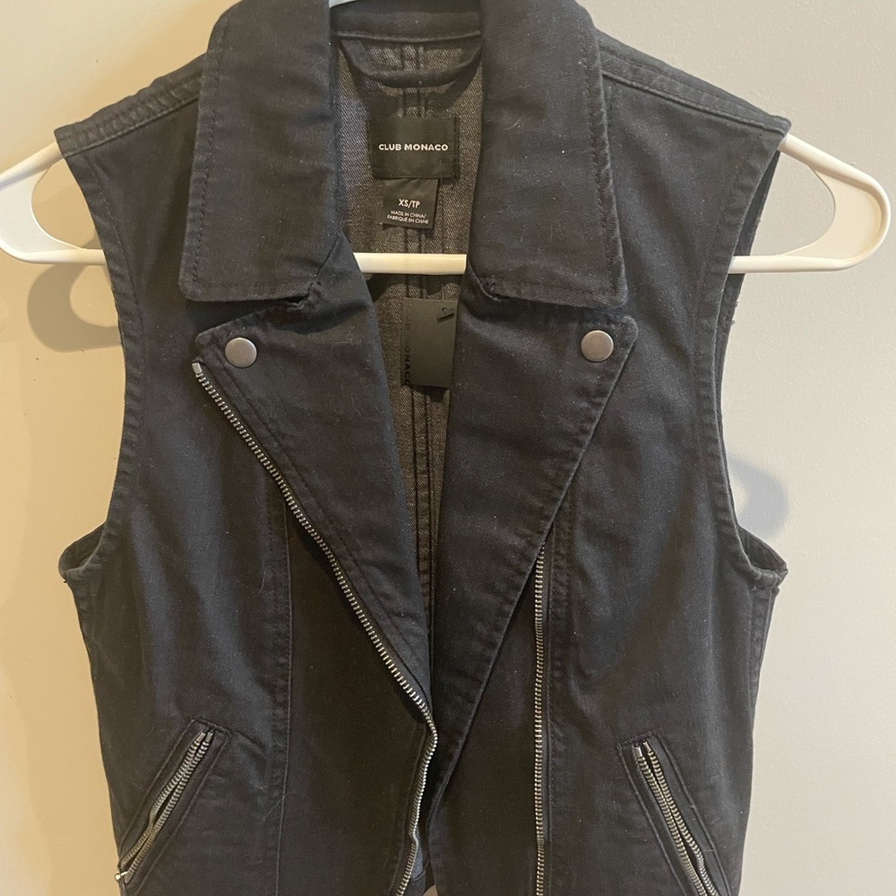 Club Monaco Black Denim Vest